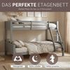 Kinderbett Etagenbett 90x200 und 140x200 Grau Holz Doppelstockbett Jugendbett Hochbett Stockbett Bild 5
