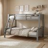 Kinderbett Etagenbett 90x200 und 140x200 Grau Holz Doppelstockbett Jugendbett Hochbett Stockbett Bild 2