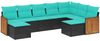 vidaXL 9-teiliges Gartensofa-Set mit Kissen, schwarzes Polyrattan 3228220 Bild 2