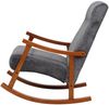 Schaukelstuhl HWC-K10, Relaxsessel, Holz FSC® Stoff/Textil Chenille (465g/m²) ~ dunkelgrau, Gestell Walnuss-Optik Bild 5