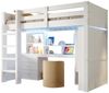Ulife Hochbett Kinderbett Jugendbett Holzbett mit LED-Beleuchtung (1-St, Ohne Matratze) mit Kleiderschrank, Schreibtisch, Schubladen & Staufächern Bild 2