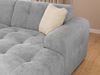 luma-home Modernes Ecksofa mit Ottomane rechts, markante Steppungen, Chenille in Hellgrau, 234 x 161 x 79 cm Bild 5