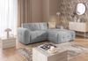 luma-home Modernes Ecksofa mit Ottomane rechts, markante Steppungen, Chenille in Hellgrau, 234 x 161 x 79 cm Bild 3