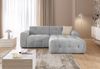 luma-home Modernes Ecksofa mit Ottomane rechts, markante Steppungen, Chenille in Hellgrau, 234 x 161 x 79 cm Bild 2