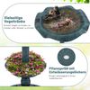 Retro Vogeltränke mit Solarleuchte Blumentopf Vogelfutterhaus & Ständer Vogelfutterstation Grün Bild 5