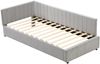 Merax Polsterbett Sofabett 90*200 Multifunktionsbett mit Lattenrost Hautfreundlicher Samtstoff Grau Bild 2