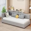Merax Polsterbett Sofabett 90*200 Multifunktionsbett mit Lattenrost Hautfreundlicher Samtstoff Grau Bild 4