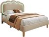 Polsterbett 90x190 cm mit verstellbarem Kopfteil und LED, Beige, ohne Matratze Bild 5