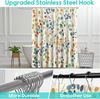 Duschvorhang Blumenmuster Badezimmer Dekoration Set - 180cm x 180cm Bild 5