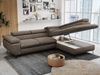 Mks Möbel 'Peter L-form' Ecksofa mit Bettfunktion, Bettkasten & einstellbaren Kopfstützen, Braun, Velours, mit Topper, rechts Bild 3