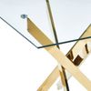 Esstisch B 80 x T 80 x H 75 cm, Glasplatte mit Metallgestell in Gold, modernes Design Bild 4