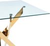 Esstisch B 80 x T 80 x H 75 cm, Glasplatte mit Metallgestell in Gold, modernes Design Bild 5