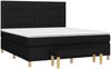 vidaXL Boxspringbett mit Matratze Stoff Schwarz 160x200 cm, Härtegrad: H2 [3137167] Bild 3