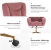 Drehstuhl aus Samt mit verstellbarer goldener Basis, 360° drehbar, ergonomisch gepolstert,Rosa Bild 4
