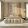 yourhouse24 Polsterbett Orlando Design SLIM Bett – Voluminöse Rillensteppung in Samt, Bubble-Optik & Japandi Bild 4