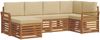 vidaXL Ecksofa Set mit Kissen 6 pcs Natur und Beige Massivholz Akazie 3375093 Bild 2