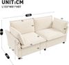 Merax 2-Sitzer Sofa, Zweisitzer Sofa, dicke weiche Polster, Wolkensofa-Gefühl, mit 2 Armlehnenkissen, Chenille Stoff, Beige Bild 4