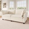 Merax 2-Sitzer Sofa, Zweisitzer Sofa, dicke weiche Polster, Wolkensofa-Gefühl, mit 2 Armlehnenkissen, Chenille Stoff, Beige Bild 2