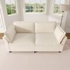 Merax 2-Sitzer Sofa, Zweisitzer Sofa, dicke weiche Polster, Wolkensofa-Gefühl, mit 2 Armlehnenkissen, Chenille Stoff, Beige Bild 3