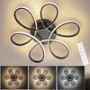 ZMH Deckenlampe LED Deckenleuchte Wohnzimmer Modern Dimmbar mit Fernbedienung 50W Schwarz Wohnzimmerlampe Kreative Geometrie Design Groß Schlafzimmerlampe für Küche Esszimmer Ø50CM Bild 1