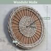 Wanduhr groß Holz [RATTAN] - 37cm ⌀, Massivholz, Geräuschlos | Wohnzimmeruhr Holzoptik Küchenuhr Dekouhr Bild 2