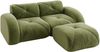 Sofa 2-Sitzer mit Hocker in Grün, Chenille-Bezug, modulares rahmenloses Design mit 32D-Schaumstoff,76 x 204 x 171 cm Bild 4