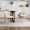 MODFU Esszimmerstuhl Drehstuhl für Esszimmer aus Holz (4-Fußstuhl mit geschwungener Rückenlehne und Baumwoll-Leinen-Kissen) Bild 2