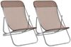 vidaXL Strandstühle 2 Stk. Braun Textilene & Pulverbeschichteter Stahl 360191 Bild 2