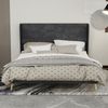 Flieks Polsterbett 160x200cm, Doppelbett mit weicher Kopfteil, Bettbeine aus Holz, Samt, Grau Bild 2