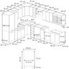 Eckküche Fame-Line Weiß Landhaus/Goldkraft Eiche 347 x 257 cm, AP Marmor Vicco Bild 3