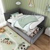 Odikalo Stauraumbett Polsterbett Kinderbett Schlafsofa Hydraulik 90x200cm Beige/Grau/Rosa Bild 5