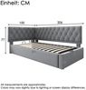 Odikalo Stauraumbett Polsterbett Kinderbett Schlafsofa Hydraulik 90x200cm Beige/Grau/Rosa Bild 3