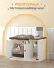 Katzenschrank, Katzentoilette, Katzenklo Schrank, Versteckte Katzentoilette Kabinett Möbel mit Katzenglocke, Indoor-Katzenhaus, 80 x 50 x 53 cm, für Flur, Schlafzimmer, Vintagebraun-Weiß Bild 3