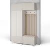 Garderoben-Set Ritmo Version 2 – gefräster Kleiderschrank mit hohen Füßen, Schuhschrank, Hängeschrank für den Flur (cashmere, Trinity 02), 235 x 40 x 140 cm Bild 2