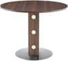 Runder Esstisch 100 x 100 x H 76 cm, Walnuss-Optik, MDF-Tischplatte mit Metallgestell, modern & pflegeleicht Bild 4
