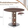 Runder Esstisch 100 x 100 x H 76 cm, Walnuss-Optik, MDF-Tischplatte mit Metallgestell, modern & pflegeleicht Bild 5
