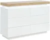 Kommode mit LED-Beleuchtung HALO II - 6 Schubladen - Weiß & Eichefarben Bild 2