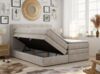 Mks Möbel 'Luka-King' Boxspringbett mit Kopfteil, Matratze & Topper, H3, Stoff beige, 180x200 cm Bild 2