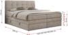 Mks Möbel 'Luka-King' Boxspringbett mit Kopfteil, Matratze & Topper, H3, Stoff beige, 180x200 cm Bild 5