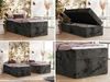 Boxspringbett 90x200 Polsterbett ZERO 90 Einzelbett ohne Kopfteil, inkl. Stauraum & Multipocket-Matratze, Hotelbett - Dunkelgrau Plüsch - H3 - Topper Visco Bild 2