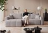 Ecksofa Schlafsofa Sofa LEROS XL in Stoff Manila Hellgrau Ottomane Links Bild 3
