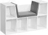 Schuhregal mit Sitzfläche, weiß matt, 101,5 x 61,5 x 30 cm Bild 2