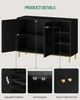 Badezimmerschrank, Badschrank, Küchenschrank mit 2 Türen, Beistellschrank, Sideboard mit offenem Fach, Kommode, verstellbare Ablage, Badezimmer, 35 x 100 x 75 cm, Schwarz Bild 4