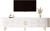 TV-Schrank, Lowboard, dreidimensionale Wellenstruktur, abgerundete Kanten, MDF-Korpus, Aluminiumgriffe, Eisenfüße, fester Einlegeboden, Kabeldurchlass, Wohnzimmer Bild 5