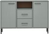 Sideboard, Kommode mit Metallbeinen Grau 113x40x77 cm Massivholz j2270p Bild 4