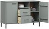 Sideboard, Kommode mit Metallbeinen Grau 113x40x77 cm Massivholz j2270p Bild 3