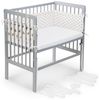 FabiMax Beistellbett Babybett Boxspring grau, 90 x 55 cm Liegefläche, aus Buchenholz, Stufenlos höhenverstellbar 40-73 cm, Holz-Lattenrost Bild 5