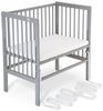 FabiMax Beistellbett Babybett Boxspring grau, 90 x 55 cm Liegefläche, aus Buchenholz, Stufenlos höhenverstellbar 40-73 cm, Holz-Lattenrost Bild 4