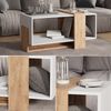 Couchtisch Aven Weiß/Goldkraft Eiche 91.8 x 49 cm Vicco Bild 4