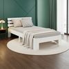 Holzbett 90x200 mit Federkernmatratze und Lattenrost Bett Jugendbett Einzelbett Holzbettrahmen Weiß Massiv Holz Bild 2
